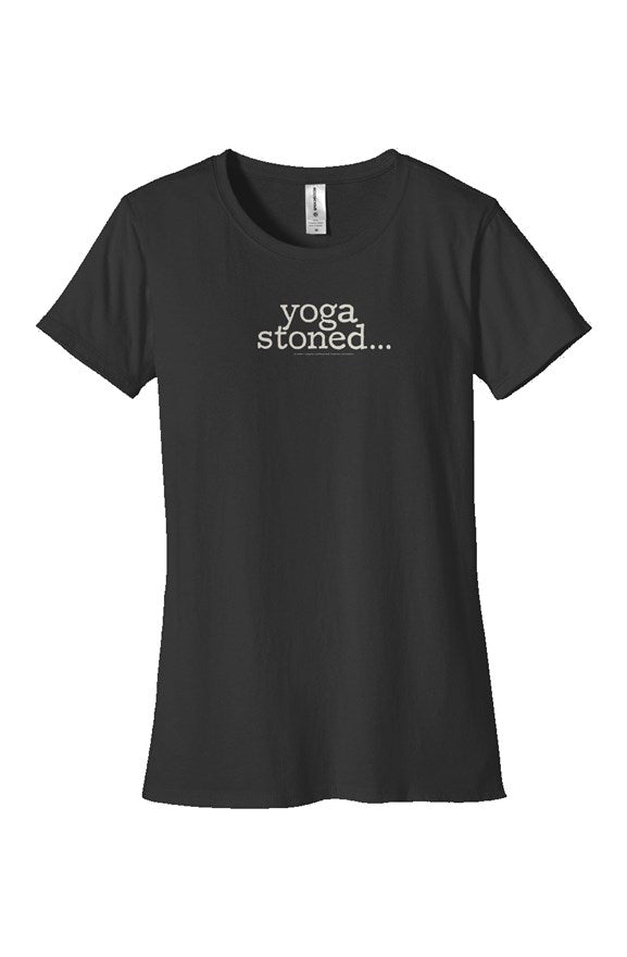 Yoga Stoned... Womens Classic T Shirt, Black